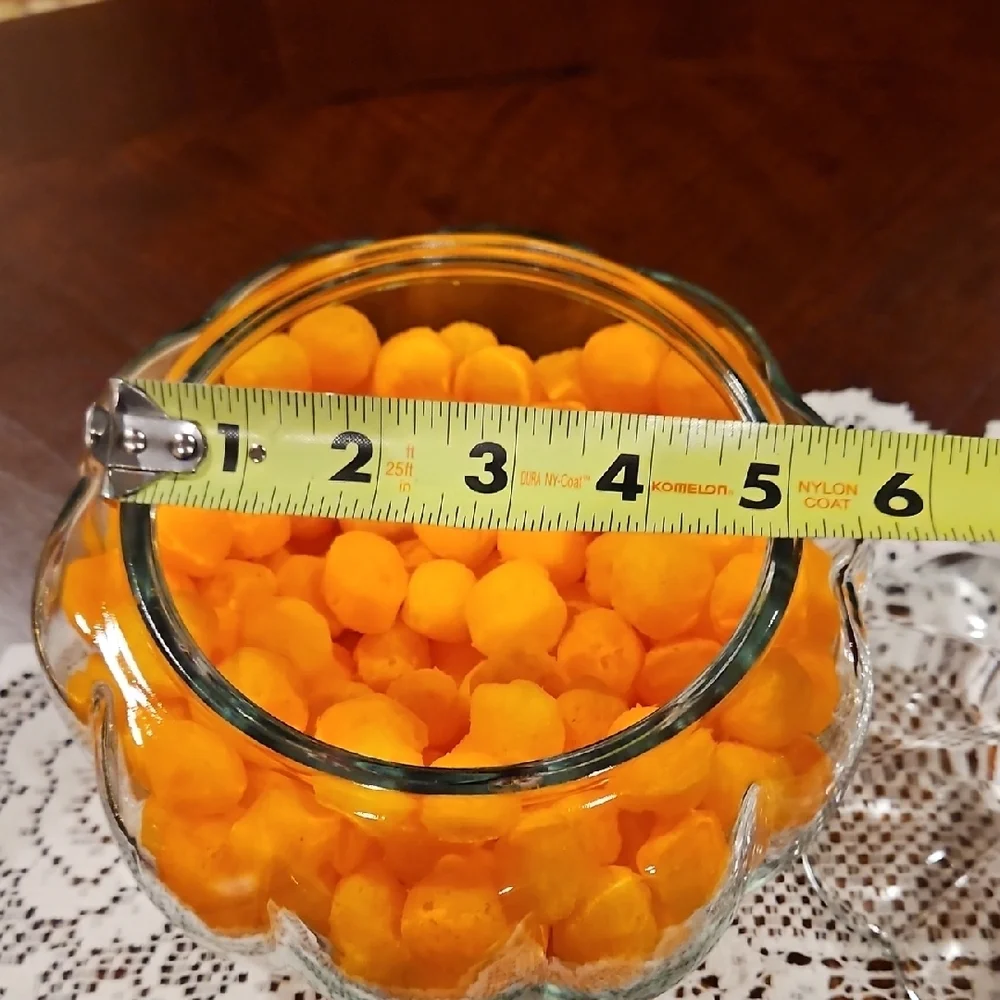 VTG Glass Pumpkin Candy/Snack/Treat/Decor Jar Canister with Lid/Ribbed Handle
